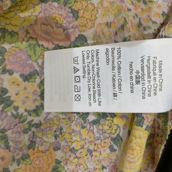 J. CREW $178 Puff Sleeve Shirt Dress Liberty Art Elysian Day Size XLT Cotton - Picture 9 of 9